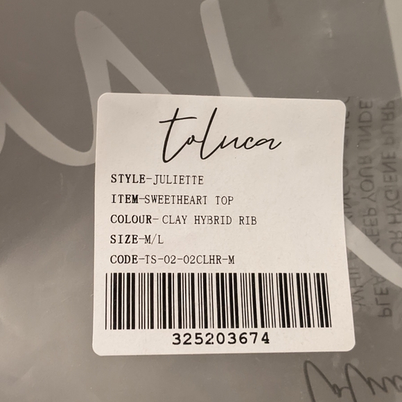 Toluca Swim Juliette Clay Hybrid Ribbed Sweetheart Strapless Bikini Top - Picture 6 of 6